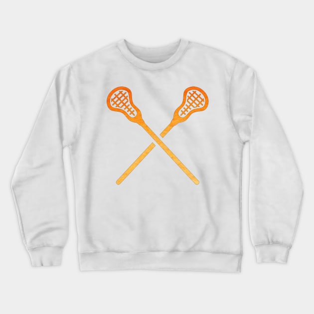 Lacrosse Stick Orange Crewneck Sweatshirt by hcohen2000